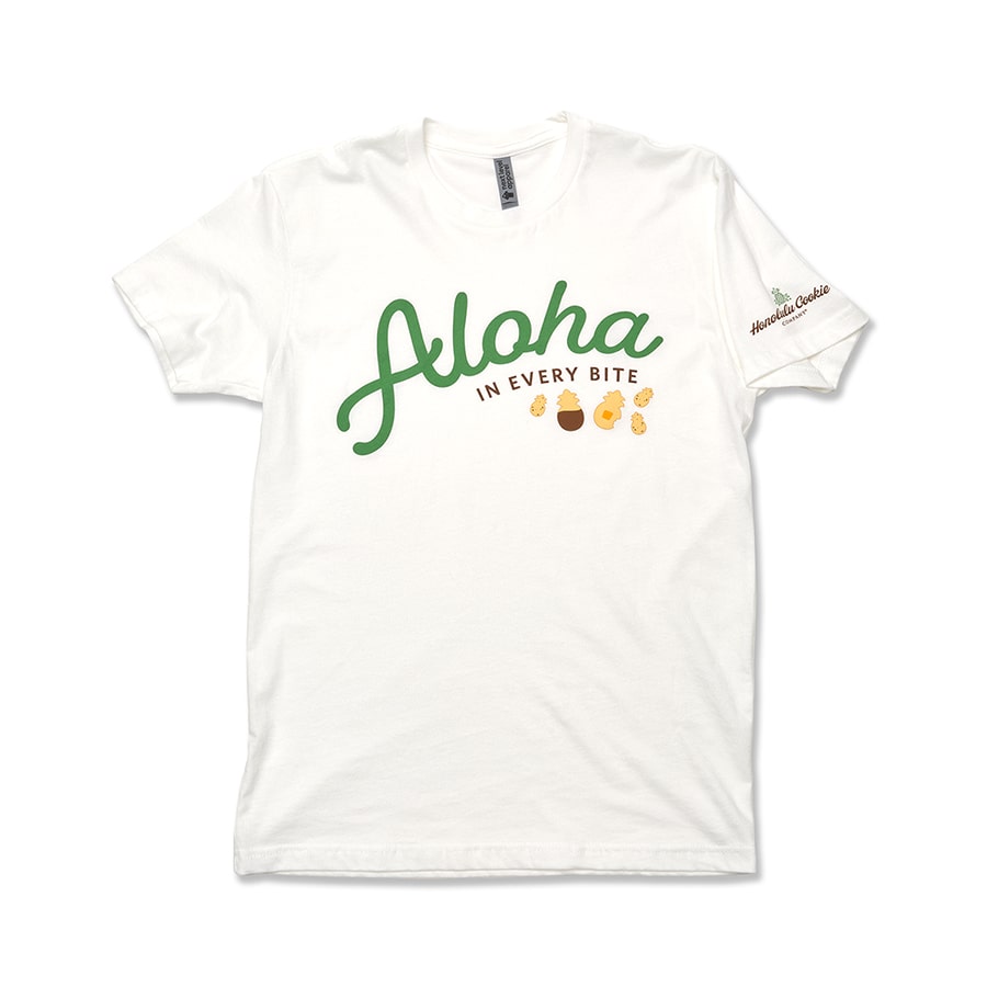 Aloha In Every Bite White T-Shirt - Merch - Honolulu Cookie